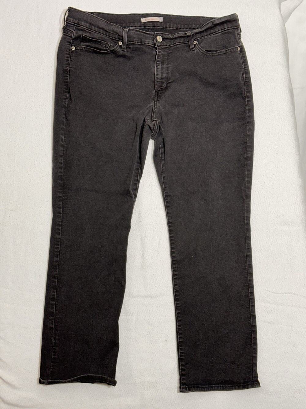 Levis Jeans Women's 18W Black Outdoor Classic Straight Mid Rise Stretch
